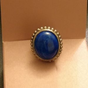 Blue stone silver ring